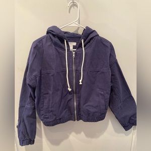 Navy blue  Forever 21 jacket with pockets, zip up, hooded